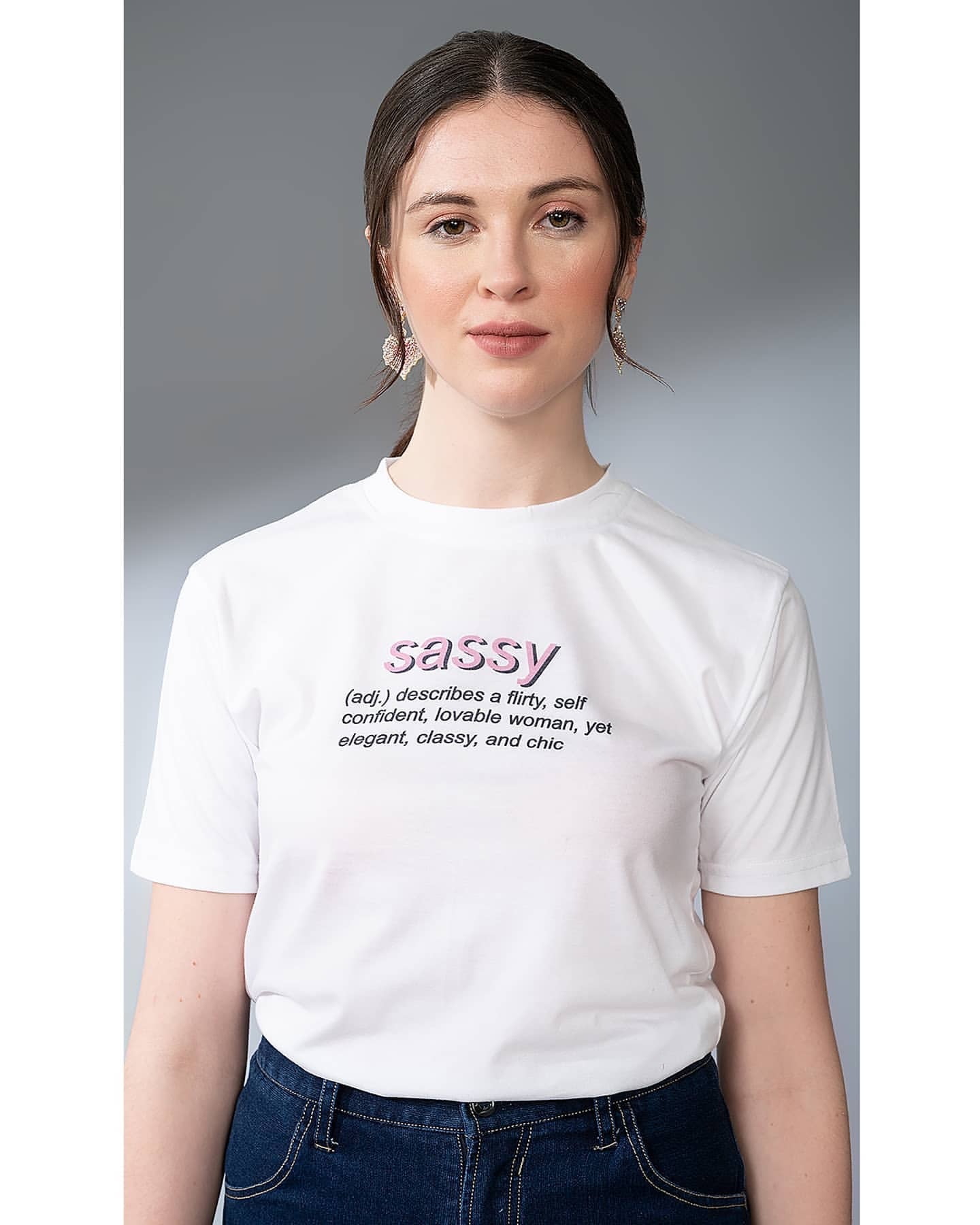 Sassy Graphic T-Shirt – White Empowerment Slogan Tee