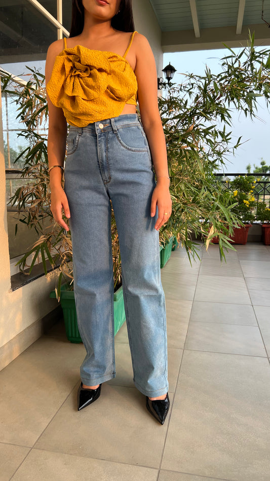 Light Wash Straight-Leg Jeans – Hustler Denim