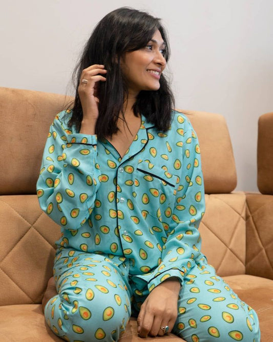 Avocado Print Pajama Co-ord Set – Fun Summer Loungewear