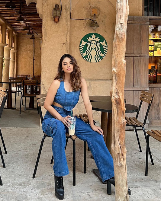 Reversible Denim Corset Top | Ice & Bata Wash Structured Denim Top