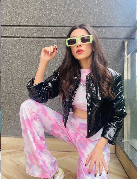 Tie-Dye Pajama Co-ord Set in Pink – Relaxed Fit Loungewear