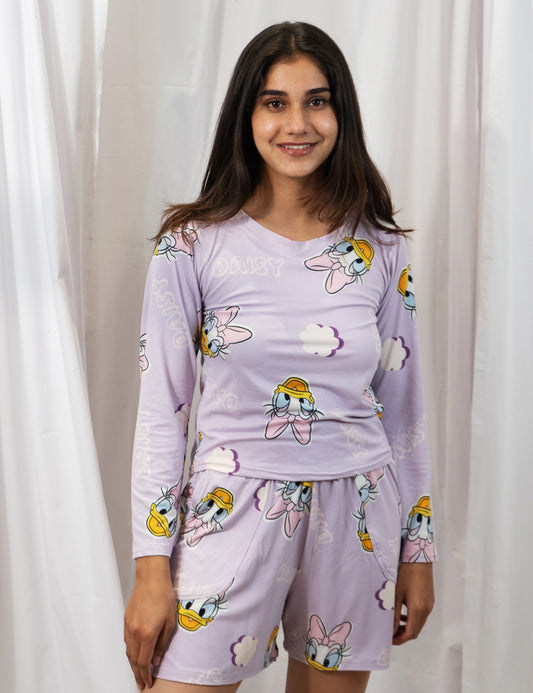 Daisy Duck Pajama Set – Printed Cotton Loungewear