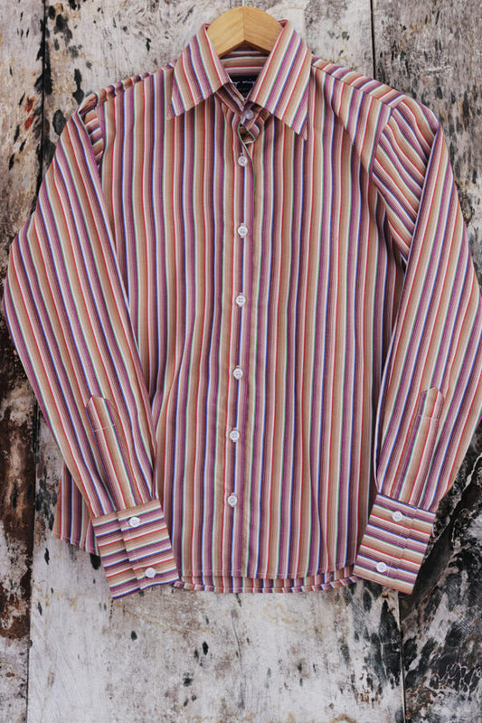 Striped Multicolor Cotton Shirt – Modern Twist on a Classic