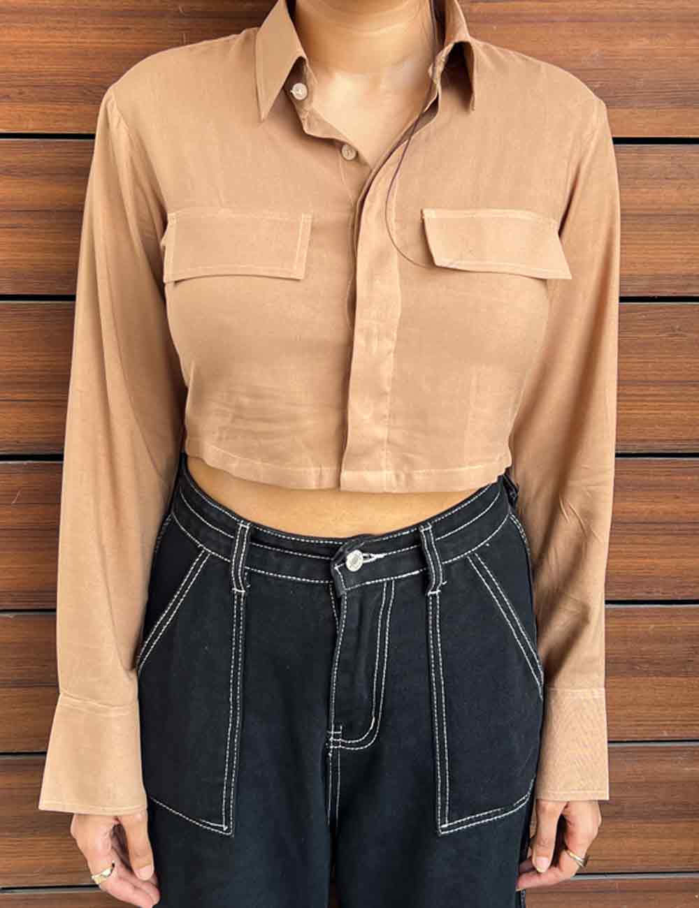 Brown Cropped Shirt – Your Everyday Chic Essential