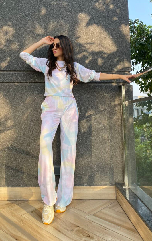 Tie-Dye Pajama Co-ord Set – Multicolor Lounge Wear