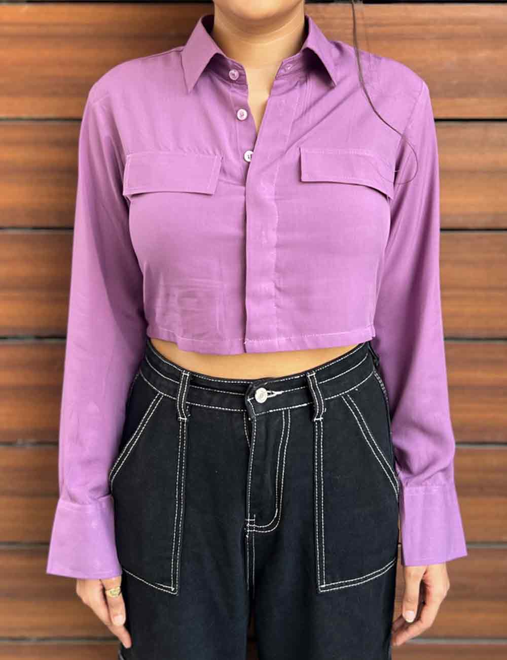 Purple Cropped Shirt