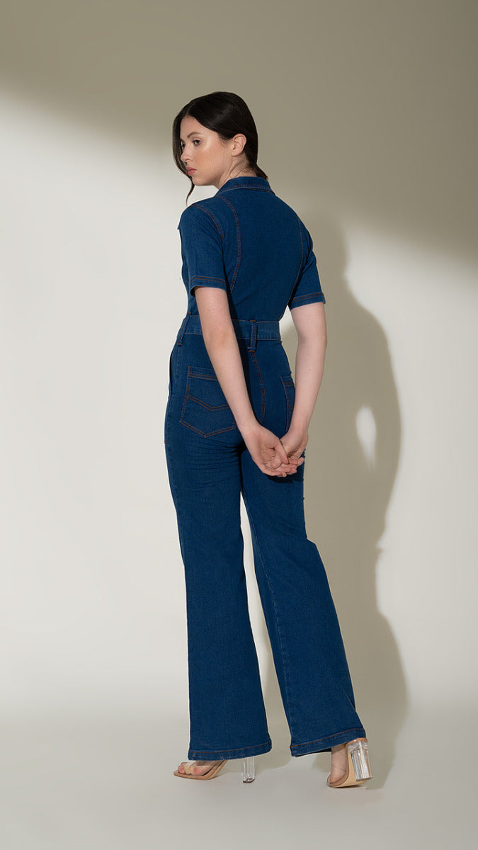 Sailor Denim Jumpsuit – Wide-Leg Statement One-Piece